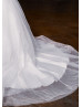 Long Sleeves Beaded White Lace Glitter Tulle Flower Girl Dress